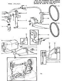 Motor Assembly parts for Kenmore Mechanical Sewing Machine 158.19471 (15819471, 158 19471) from AppliancePartsPros.com