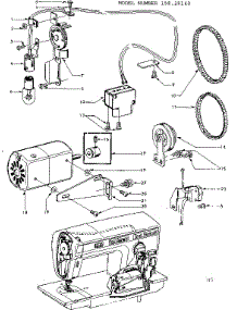 Motor Assembly parts for Kenmore Mechanical Sewing Machine 1586850 from AppliancePartsPros.com