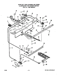 Burner parts for Roper Gas Range 1633*1A from AppliancePartsPros.com