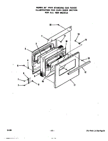 Oven Door parts for Roper Gas Range 1633*1A from AppliancePartsPros.com