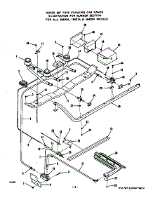 Burner parts for Roper Gas Range 1643*0A from AppliancePartsPros.com