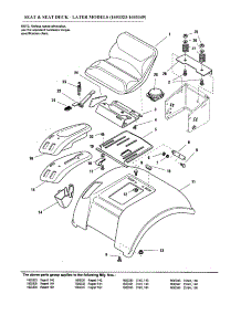 Seat & Seat Deck (1693323-1693349) parts for Simplicity Front-Engine Lawn Tractor 1693098 from AppliancePartsPros.com