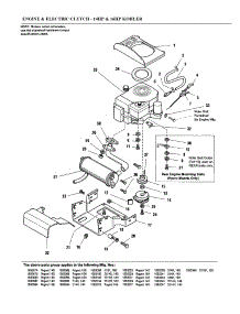 Engine & Electric Clutch parts for Simplicity Front-Engine Lawn Tractor 1693104 from AppliancePartsPros.com
