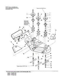 Housing / Arbors / Blades parts for Simplicity Riding Mower & Tractor 1693189 from AppliancePartsPros.com
