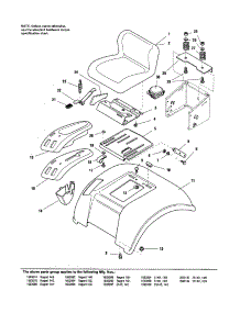 Seat & Seat Deck (1693074-1693104) parts for Simplicity Front-Engine Lawn Tractor 1693341 from AppliancePartsPros.com