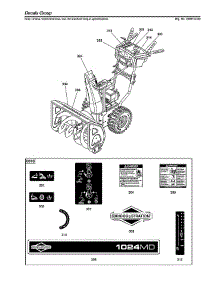 Decals parts for Briggs & Stratton Gas Snowblower 1696614-00 from AppliancePartsPros.com