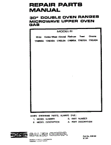 Front Cover parts for Roper Gas Range 1745*0A from AppliancePartsPros.com