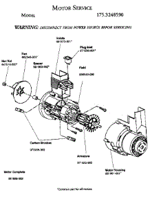 Motor Complete parts for Kenmore Upright Vacuum 175.3248590 (1753248590, 175 3248590) from AppliancePartsPros.com
