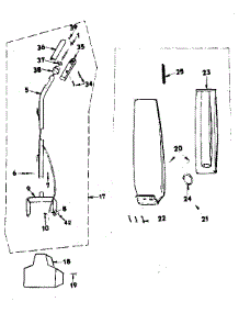 Figure C Parts List parts for Kenmore Upright Vacuum 175.3871080 (1753871080, 175 3871080) from AppliancePartsPros.com