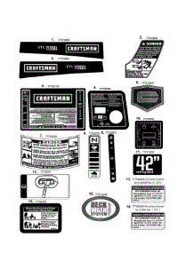 Decals parts for Mtd Rear-Engine Riding Mower 17AK2ACS099 from AppliancePartsPros.com