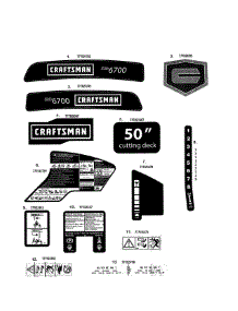 Decals parts for Mtd Riding Mower & Tractor 17ARCBDQ099 from AppliancePartsPros.com