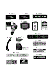 Decals parts for Mtd Rear-Engine Riding Mower 17ASDALB099 from AppliancePartsPros.com