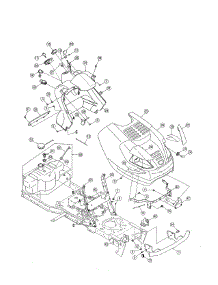 Hood / Dash Panel / Fuel Tank parts for Cub Cadet Front-Engine Lawn Tractor 17RF9BKH756 from AppliancePartsPros.com