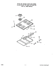 Main Top parts for Roper Gas Wall Oven 1833*0A from AppliancePartsPros.com