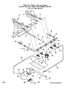 Lower Oven Burner parts for Roper Gas Wall Oven 1833*0A from AppliancePartsPros.com
