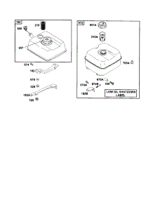 Tank Fuel Plastic And Metal parts for Briggs & Stratton Lawn & Garden Engine 185400 TO 185499 (0035-0099) from AppliancePartsPros.com