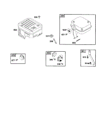 Muffler And Guard - High Mount parts for Briggs & Stratton Lawn & Garden Engine 185400 TO 185499 (0035-0099) from AppliancePartsPros.com