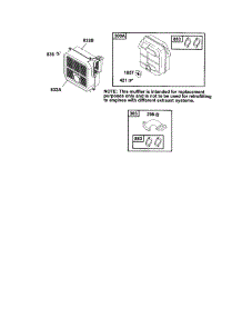 Muffler And Guard - Low Mount parts for Briggs & Stratton Lawn & Garden Engine 185400 TO 185499 (0412-0599) from AppliancePartsPros.com