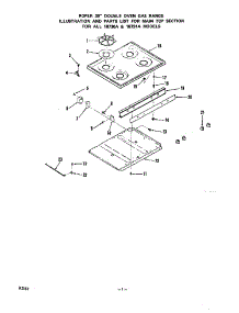 Main Top parts for Roper Gas Wall Oven 1873*1A from AppliancePartsPros.com