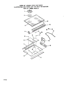 Main Top parts for Roper Gas Wall Oven 1883*0A from AppliancePartsPros.com
