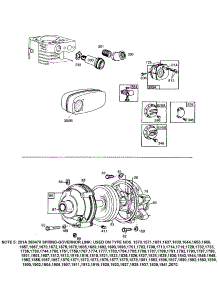 Muffler-Exhaust / Note 5 parts for Briggs & Stratton Lawn & Garden Engine 190402-1859-E1 from AppliancePartsPros.com
