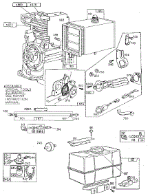 Switch Oil Gard And Fuel Tank parts for Briggs & Stratton Lawn & Garden Engine 195400 TO 195499 (0600 - 0605) from AppliancePartsPros.com