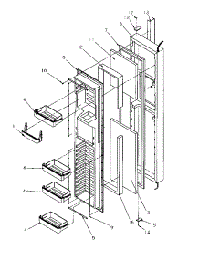 Freezer Door parts for Amana Side-By-Side Refrigerator 1999A-P1193906WL from AppliancePartsPros.com