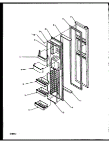 Freezer Door parts for Amana Side-By-Side Refrigerator 1999CIWEL-P1171101WL from AppliancePartsPros.com