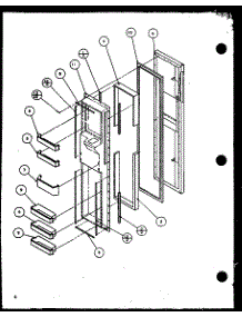 Freezer Door parts for Amana Side-By-Side Refrigerator 1999CIWL-P1121502WL from AppliancePartsPros.com