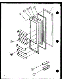 Refrigerator Door parts for Amana Side-By-Side Refrigerator 1999CIWL-P1121502WL from AppliancePartsPros.com