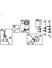 Piston Assembly And Ring Set parts for Briggs & Stratton Lawn & Garden Engine 19E400 TO 19E499 (0073) from AppliancePartsPros.com