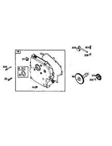 Crankcase parts for Briggs & Stratton Lawn & Garden Engine 19E400 TO 19E499 (0073) from AppliancePartsPros.com