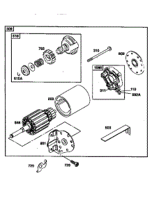 Motor Starter parts for Briggs & Stratton Lawn & Garden Engine 19E400 TO 19E499 (0107) from AppliancePartsPros.com