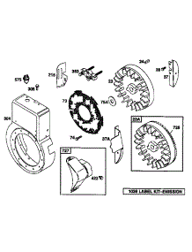 Flywheel Assembly parts for Briggs & Stratton Lawn & Garden Engine 19E400 TO 19E499 (0133) from AppliancePartsPros.com