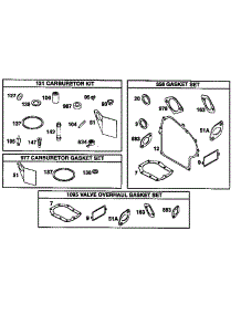Carburetor  Gasket Set / Valve Overhaul Gasket Set parts for Briggs & Stratton Lawn & Garden Engine 19E400 TO 19E499 (1164) from AppliancePartsPros.com