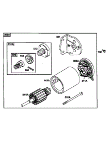 Motor Starter parts for Briggs & Stratton Lawn & Garden Engine 19E400 TO 19E499 (1165) from AppliancePartsPros.com