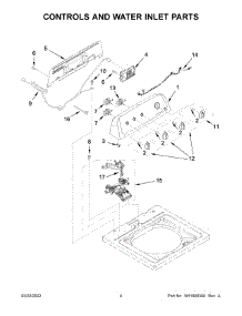 Controls And Water Inlet Parts parts for Whirlpool Washer 1CWTW4705GW1 from AppliancePartsPros.com