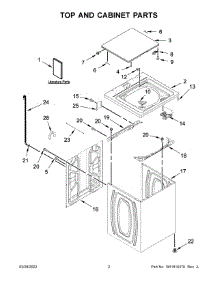 Top And Cabinet Parts parts for Whirlpool Washer 1CWTW4815EW2 from AppliancePartsPros.com