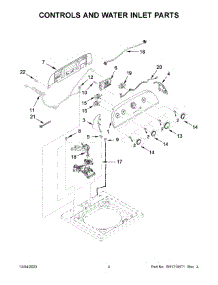 Controls And Water Inlet Parts parts for Whirlpool Washer 1CWTW4815EW3 from AppliancePartsPros.com