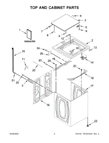 Top And Cabinet Parts parts for Whirlpool Washer 1CWTW4845EW2 from AppliancePartsPros.com