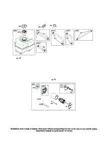 Motor Starter / Fuel Tank parts for Briggs & Stratton Lawn & Garden Engine 204312-0529 from AppliancePartsPros.com