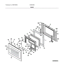Door parts for Ikea Electric Wall Oven 20462033B from AppliancePartsPros.com