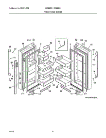 Fresh Food Doors parts for Frigidaire Side-By-Side Refrigerator 20522287A from AppliancePartsPros.com