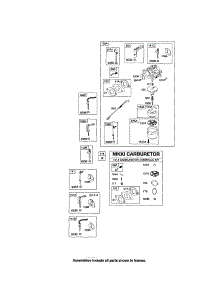 Carburetor parts for Briggs & Stratton Lawn & Garden Engine 210400 (0035-0570) from AppliancePartsPros.com