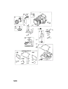 Cylinder / Crankshaft parts for Briggs & Stratton Lawn & Garden Engine 212907-0272 from AppliancePartsPros.com