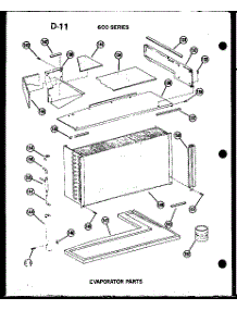 Evaporator Parts (212-2Jm / P54655-65R) (614-2N / P54720-41R) (215-5J / P54655-63R) (621-3J-1 / P54720-39R) (621-5J / P54720-34R) (215-3J-1 / P54655-58R) (218-3Jm / P54655-60R) (624-3J-1 / P54720-40R) (218-5J / P54655-64R) (624-3J / P54720-28R) (624-3J / P54720-29R) (218-3J-1 parts for Amana Room Air Conditioner 218-3J-1/P54655-61R from AppliancePartsPros.com