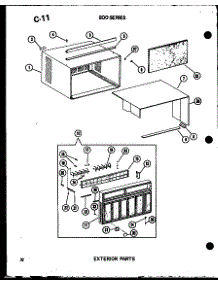Exterior Parts (Es213-2Mk / P67535-3R) (218-3Mk / P67535-4R) (218-3K / P67535-5R) (218-5K / P67535-6R) parts for Amana Room Air Conditioner 218-3MK/P67535-4R from AppliancePartsPros.com