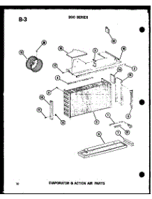 Evaporator & Action Air Parts (220-3Spk / P55417-78R) parts for Amana Room Air Conditioner 218D-3WS/P55417-79R from AppliancePartsPros.com