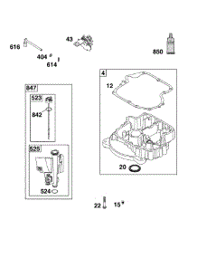 Crankcase Cover / Sump / Lubrication parts for Briggs & Stratton Lawn & Garden Engine 21R707-0145-G1 from AppliancePartsPros.com