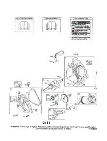 Crankshaft / Cylinder / Crankcase parts for Briggs & Stratton Lawn & Garden Engine 21T200 (0110-0116) from AppliancePartsPros.com